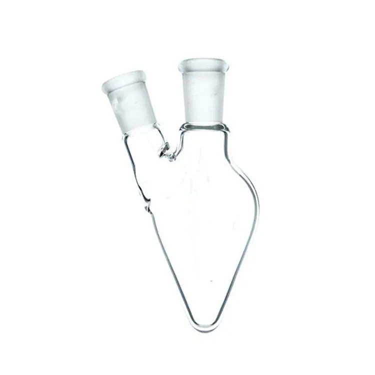 Garrafa à terra da forma da pera da boca do vidro de borosilicato com dois pescoços