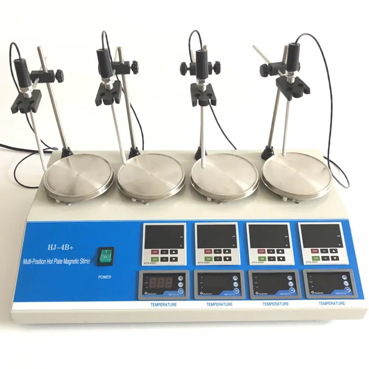 Agitador magnético multiposição com placa quente