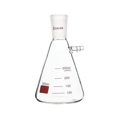 Garrafa de filtração cônica de vidro de borosilicato de laboratório com boca à terra padrão